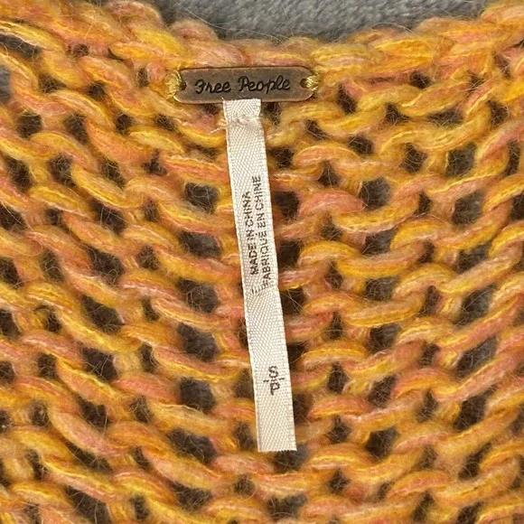 Free People Sugar‎ Candy Combo Hometown Cardigan Sweater Sz Small Oversized - Picture 4 of 9